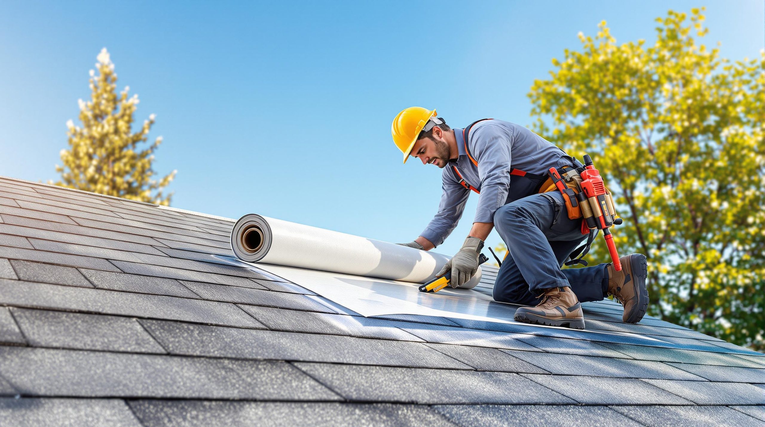 Experienced Cedarline Roofing technician conducting thorough inspection for reliable roof repair in a Midland, TX home, Homeowner watching roof replacement progress on a single-story house in West Texas